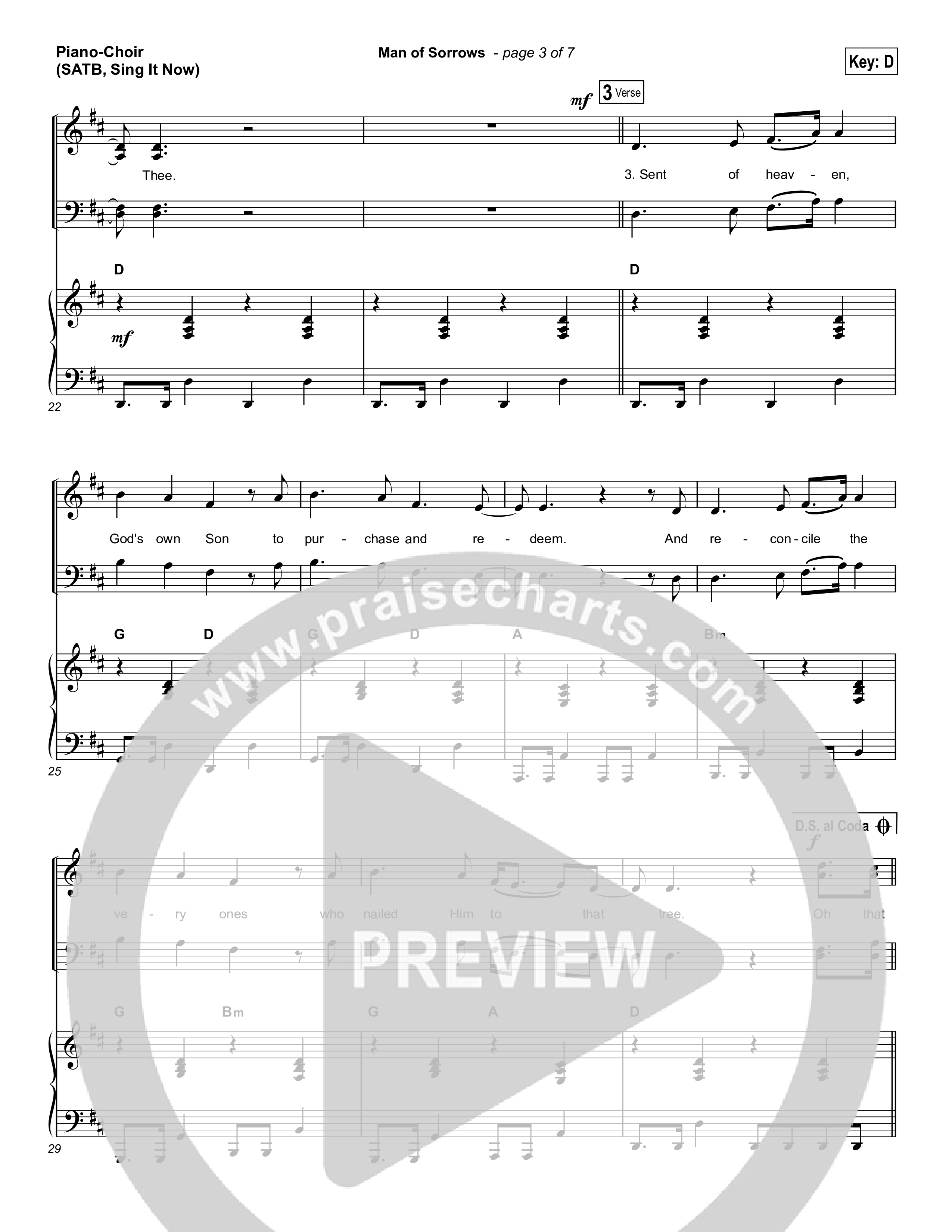 Man Of Sorrows (Sing It Now) Piano/Choir (SATB) (Hillsong Worship / Arr. Erik Foster)