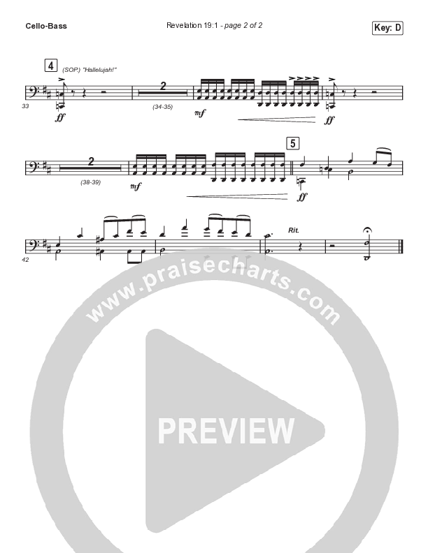 Revelation 19:1 (Choral Anthem SATB) Cello/Bass (Maverick City Music / Naomi Raine / Chandler Moore / Arr. Mason Brown)