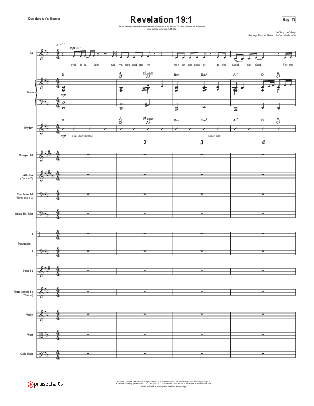 Revelation 19:1 (Choral Anthem SATB) Conductor's Score (Maverick City Music / Naomi Raine / Chandler Moore / Arr. Mason Brown)