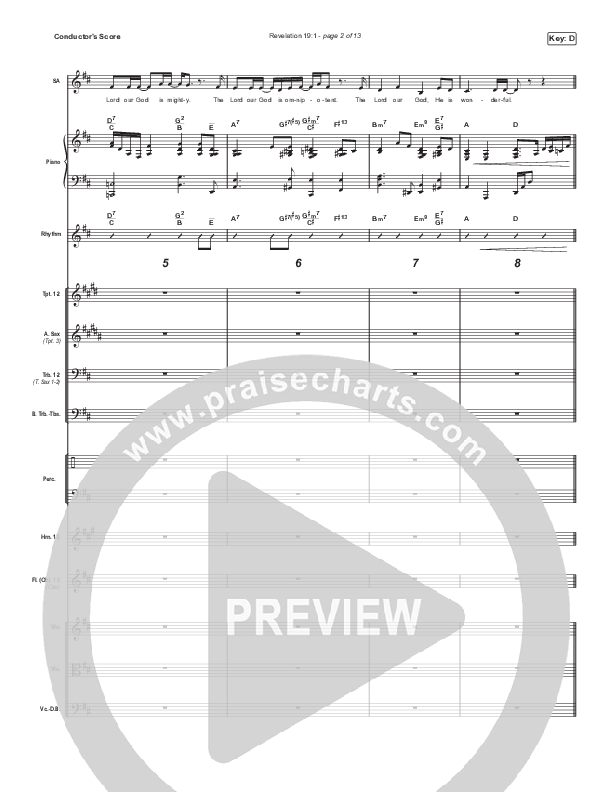 Revelation 19:1 (Choral Anthem SATB) Conductor's Score (Maverick City Music / Naomi Raine / Chandler Moore / Arr. Mason Brown)