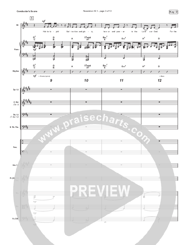 Revelation 19:1 (Choral Anthem SATB) Conductor's Score (Maverick City Music / Naomi Raine / Chandler Moore / Arr. Mason Brown)