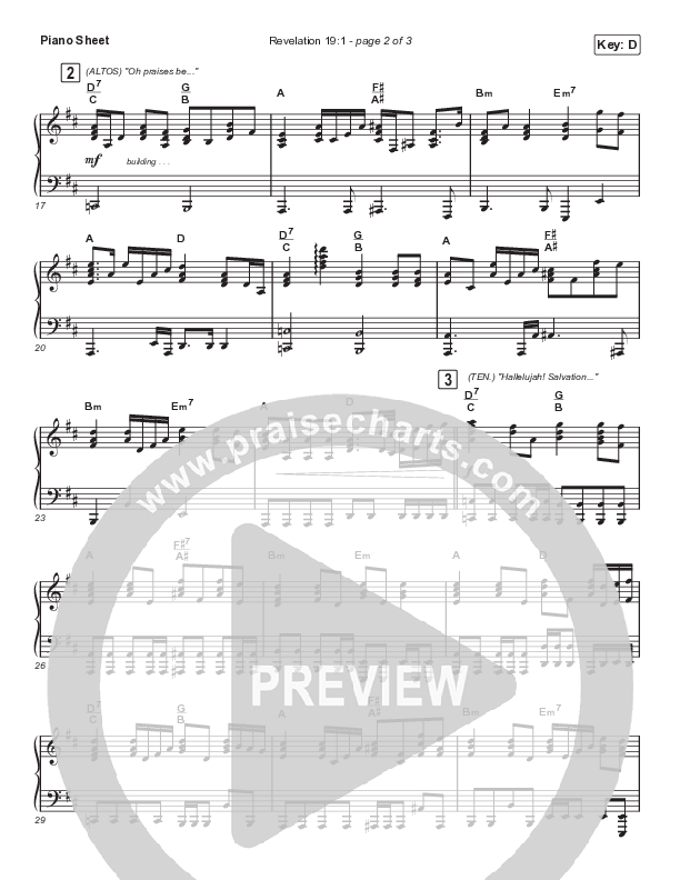 Revelation 19:1 (Choral Anthem SATB) Piano Sheet (Print Only) (Maverick City Music / Naomi Raine / Chandler Moore / Arr. Mason Brown)