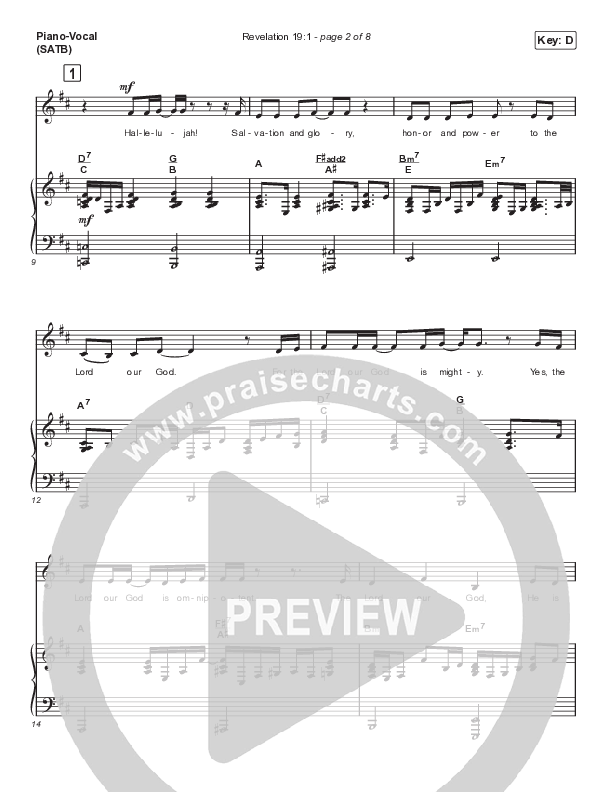 Revelation 19:1 (Choral Anthem SATB) Piano/Vocal (Print Only) (Maverick City Music / Naomi Raine / Chandler Moore / Arr. Mason Brown)