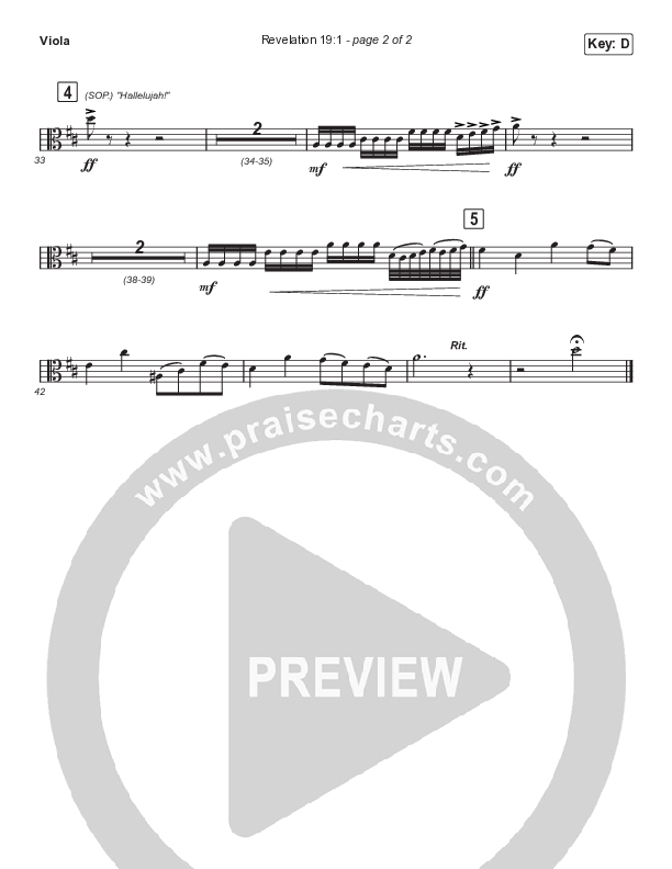 Revelation 19:1 (Choral Anthem SATB) Viola (Maverick City Music / Naomi Raine / Chandler Moore / Arr. Mason Brown)