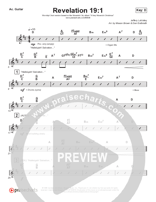 Revelation 19:1 (Worship Choir/SAB) Rhythm Chart (Print Only) (Maverick City Music / Naomi Raine / Chandler Moore / Arr. Mason Brown)