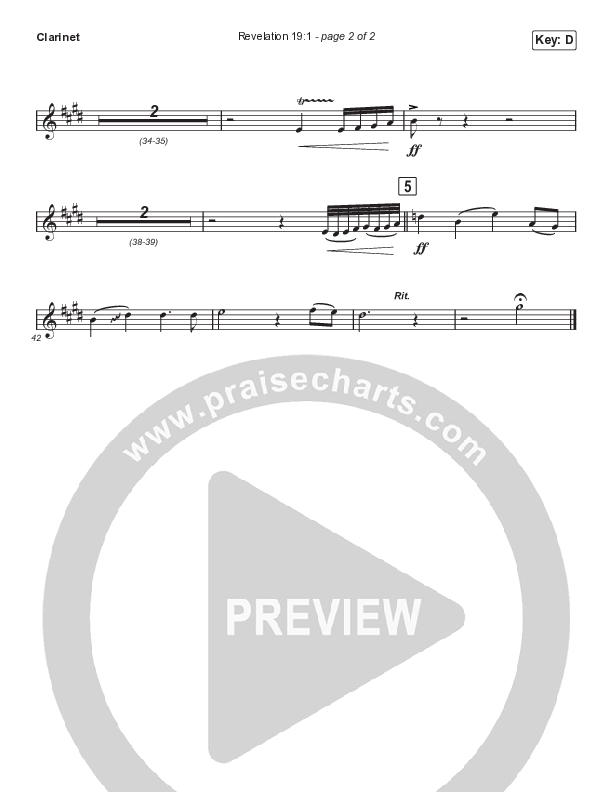 Revelation 19:1 (Worship Choir/SAB) Clarinet (Maverick City Music / Naomi Raine / Chandler Moore / Arr. Mason Brown)