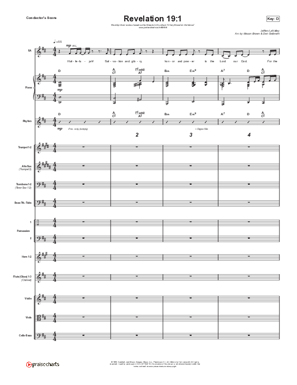 Revelation 19:1 (Worship Choir/SAB) Conductor's Score (Maverick City Music / Naomi Raine / Chandler Moore / Arr. Mason Brown)