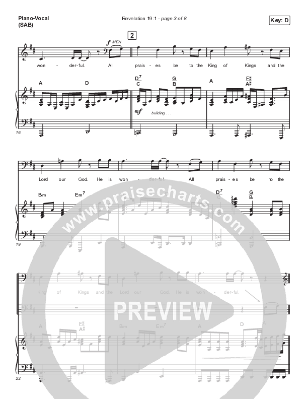 Revelation 19:1 (Worship Choir/SAB) Light Orchestration (Maverick City Music / Naomi Raine / Chandler Moore / Arr. Mason Brown)