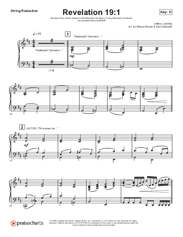 Revelation 19:1 (Worship Choir/SAB) String Reduction (Maverick City Music / Naomi Raine / Chandler Moore / Arr. Mason Brown)