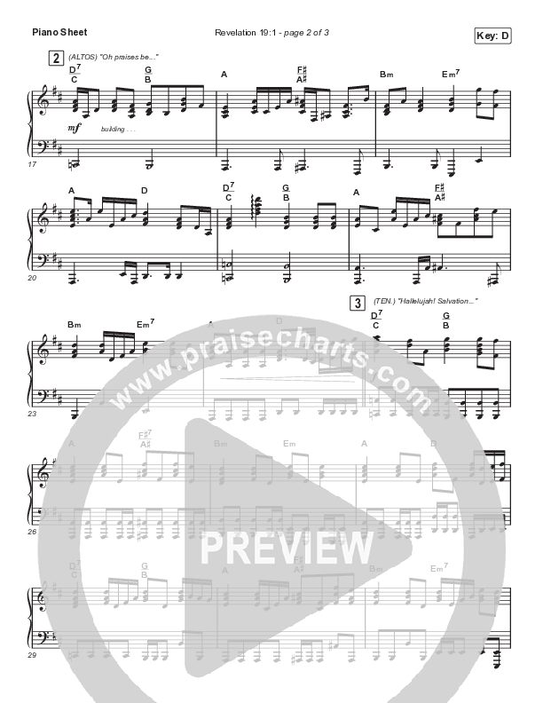 Revelation 19:1 (Sing It Now) Piano Sheet (Print Only) (Maverick City Music / Naomi Raine / Chandler Moore / Arr. Mason Brown)