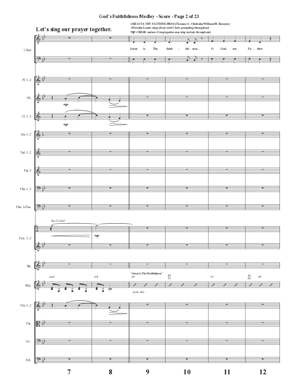 God's Faithfulness Medley with Great Is Thy Faithfulness, Faithful Lord, O God Our Help In Ages Past (Choral Anthem SATB) Orchestration (Word Music Choral / Arr. Cliff Duren)