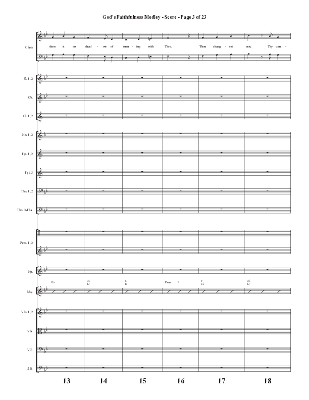 God's Faithfulness Medley with Great Is Thy Faithfulness, Faithful Lord, O God Our Help In Ages Past (Choral Anthem SATB) Orchestration (Word Music Choral / Arr. Cliff Duren)