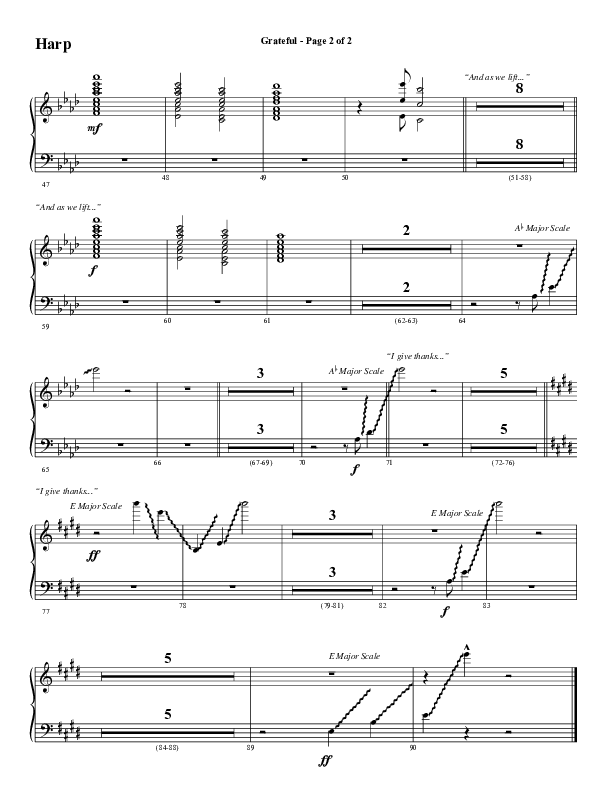 Grateful (Choral Anthem SATB) Harp (Word Music Choral / Arr. J. Daniel Smith)