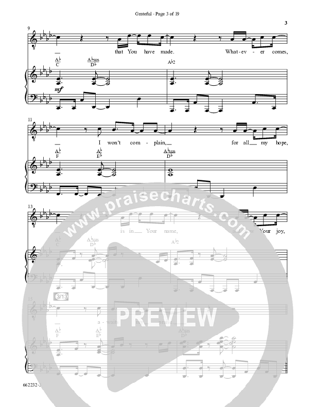 Grateful (Choral Anthem SATB) Anthem (SATB/Piano) (Word Music Choral / Arr. J. Daniel Smith)