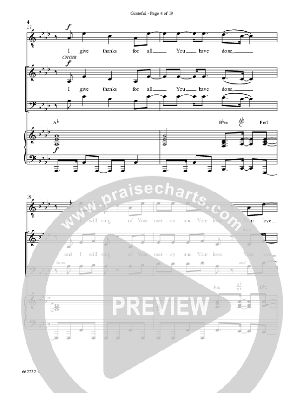 Grateful (Choral Anthem SATB) Anthem (SATB/Piano) (Word Music Choral / Arr. J. Daniel Smith)