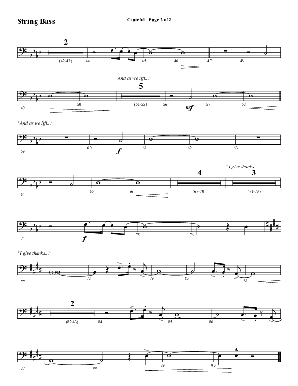 Grateful (Choral Anthem SATB) String Bass (Word Music Choral / Arr. J. Daniel Smith)