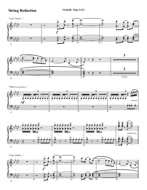 Grateful (Choral Anthem SATB) String Reduction (Word Music Choral / Arr. J. Daniel Smith)