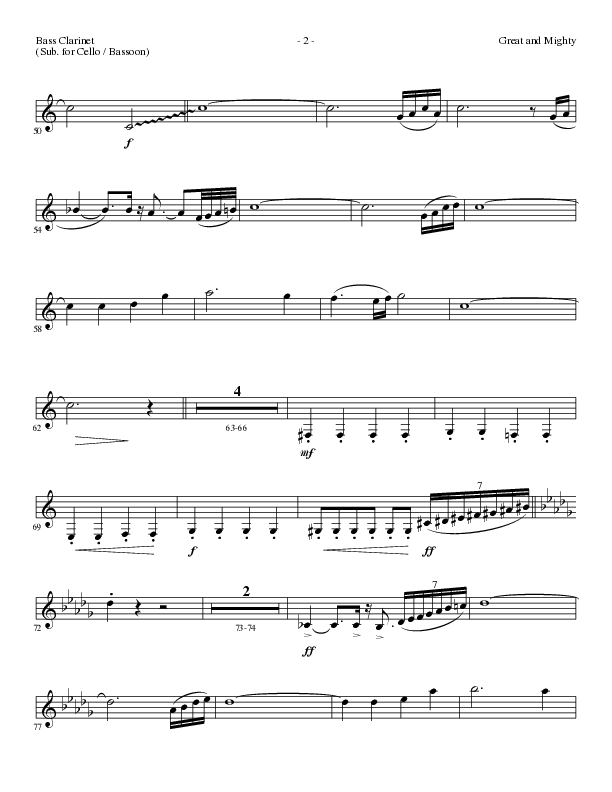 Great and Mighty (Choral Anthem SATB) Bass Clarinet (Lillenas Choral / Arr. Bradley Knight)