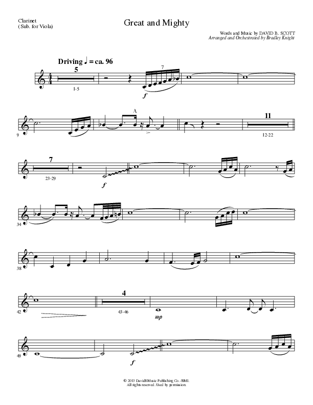 Great and Mighty (Choral Anthem SATB) Clarinet (Lillenas Choral / Arr. Bradley Knight)