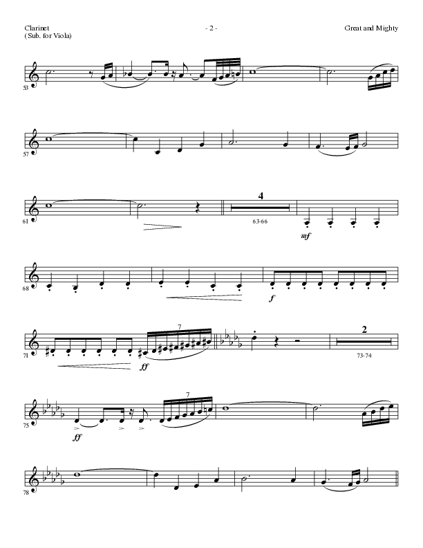 Great and Mighty (Choral Anthem SATB) Clarinet (Lillenas Choral / Arr. Bradley Knight)