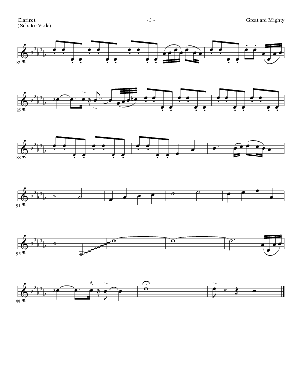 Great and Mighty (Choral Anthem SATB) Clarinet (Lillenas Choral / Arr. Bradley Knight)
