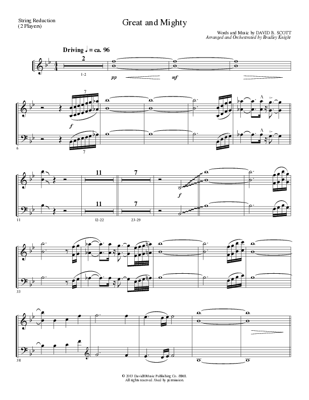 Great and Mighty (Choral Anthem SATB) String Reduction (Lillenas Choral / Arr. Bradley Knight)