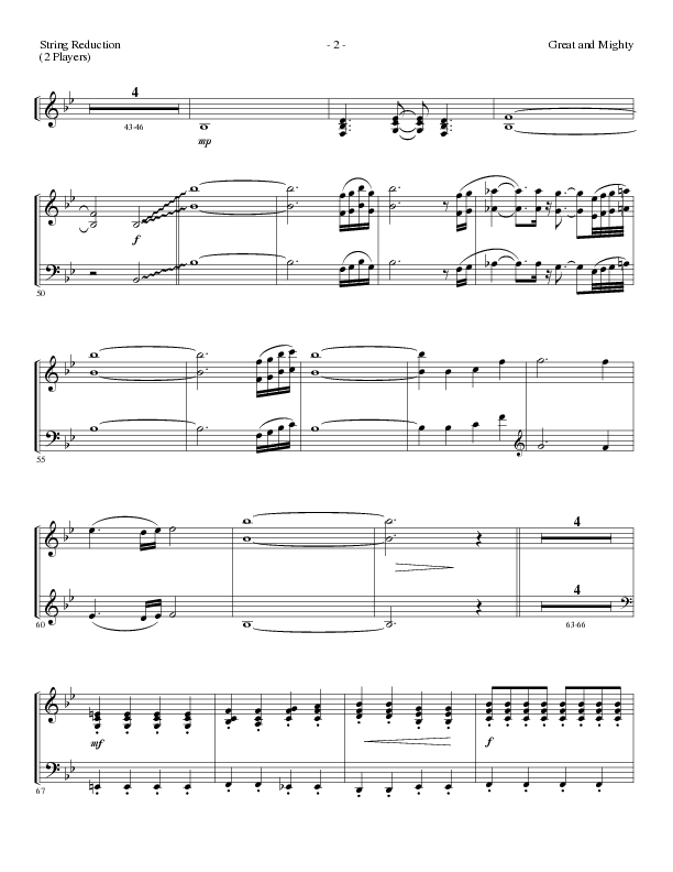 Great and Mighty (Choral Anthem SATB) String Reduction (Lillenas Choral / Arr. Bradley Knight)