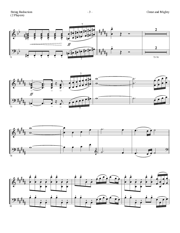 Great and Mighty (Choral Anthem SATB) String Reduction (Lillenas Choral / Arr. Bradley Knight)