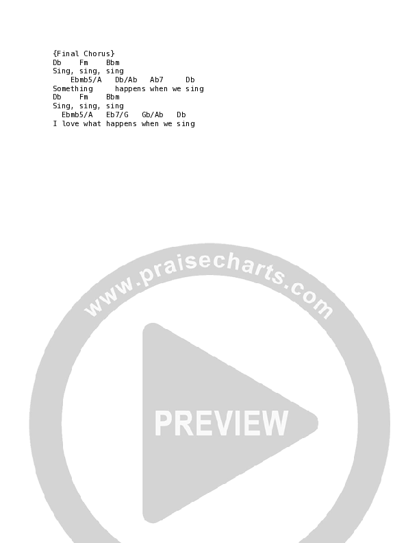 Sing Sing Sing Chord Chart (Anchor Hymns / Sarah Kroger / Jasmine Mullen)