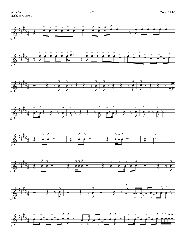 Great I Am (Choral Anthem SATB) Alto Sax (Lillenas Choral / Arr. David Clydesdale)