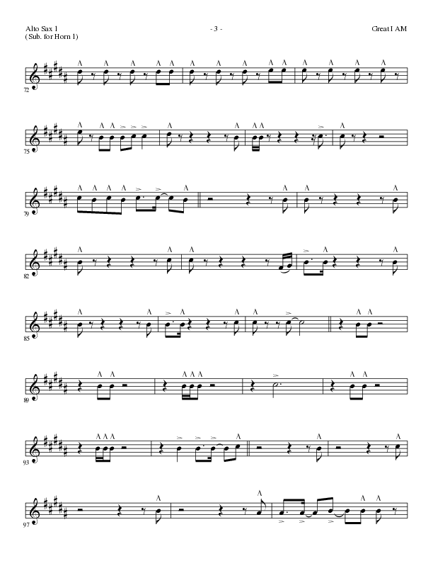 Great I Am (Choral Anthem SATB) Alto Sax (Lillenas Choral / Arr. David Clydesdale)