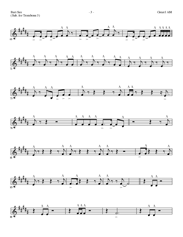 Great I Am (Choral Anthem SATB) Bari Sax (Lillenas Choral / Arr. David Clydesdale)
