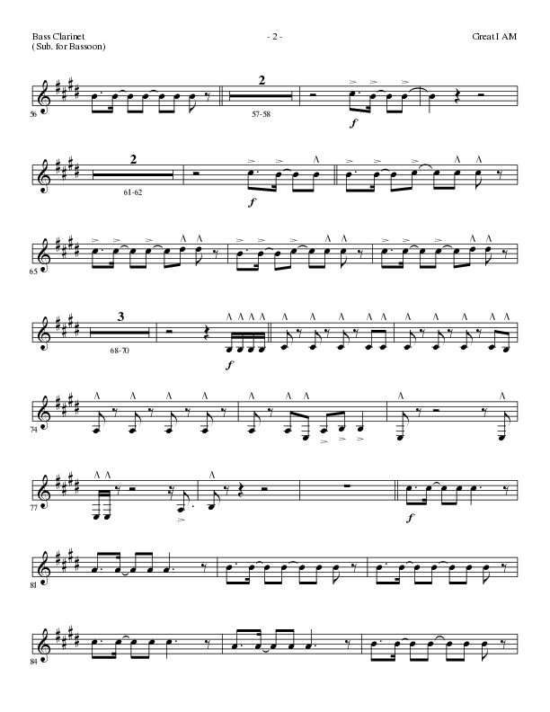 Great I Am (Choral Anthem SATB) Bass Clarinet (Lillenas Choral / Arr. David Clydesdale)