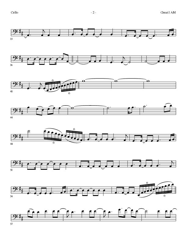 Great I Am (Choral Anthem SATB) Cello (Lillenas Choral / Arr. David Clydesdale)