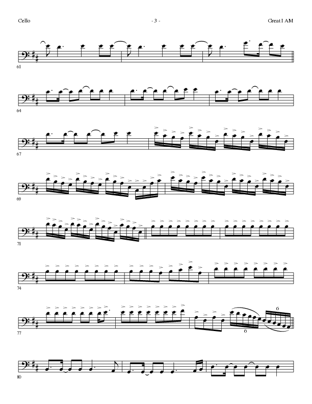 Great I Am (Choral Anthem SATB) Cello (Lillenas Choral / Arr. David Clydesdale)