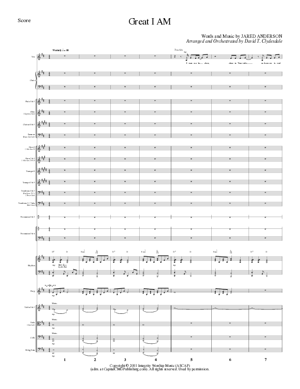 Great I Am (Choral Anthem SATB) Conductor's Score (Lillenas Choral / Arr. David Clydesdale)