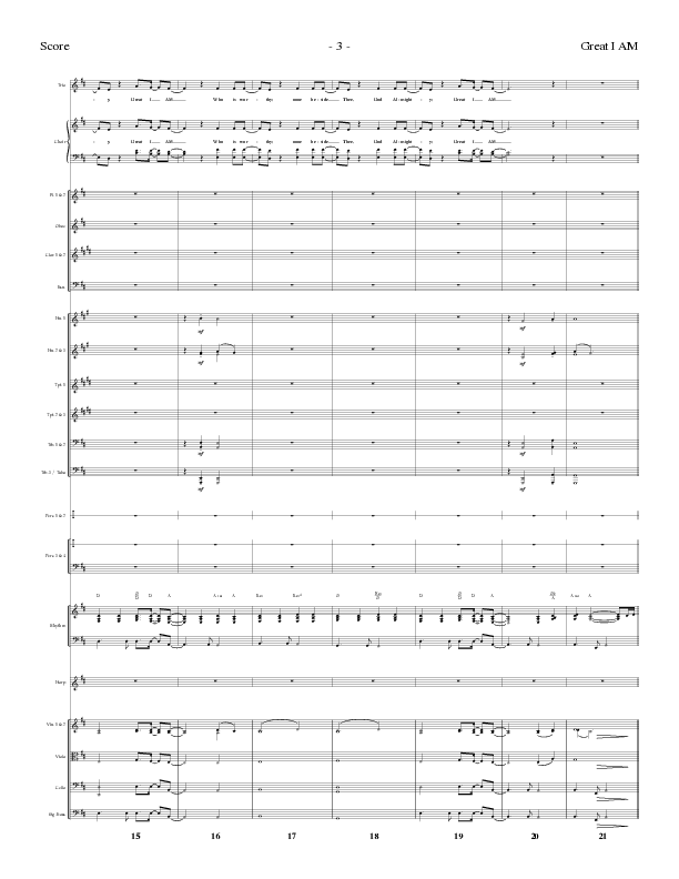 Great I Am (Choral Anthem SATB) Conductor's Score (Lillenas Choral / Arr. David Clydesdale)
