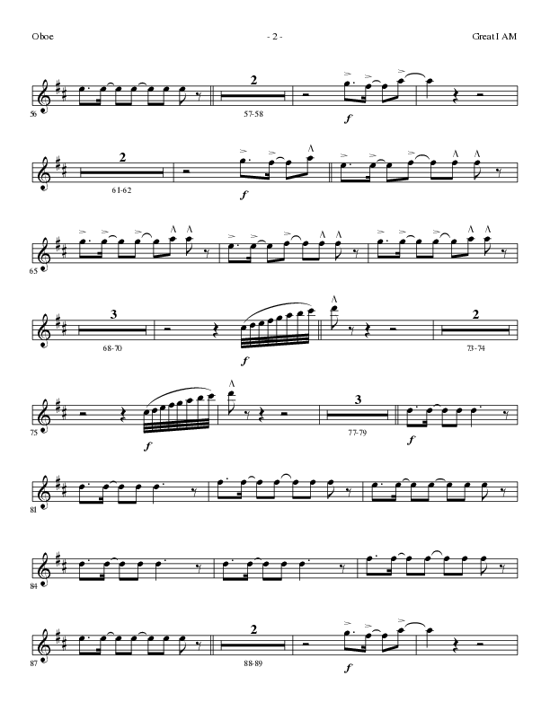 Great I Am (Choral Anthem SATB) Oboe (Lillenas Choral / Arr. David Clydesdale)