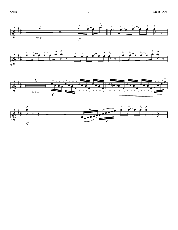 Great I Am (Choral Anthem SATB) Oboe (Lillenas Choral / Arr. David Clydesdale)