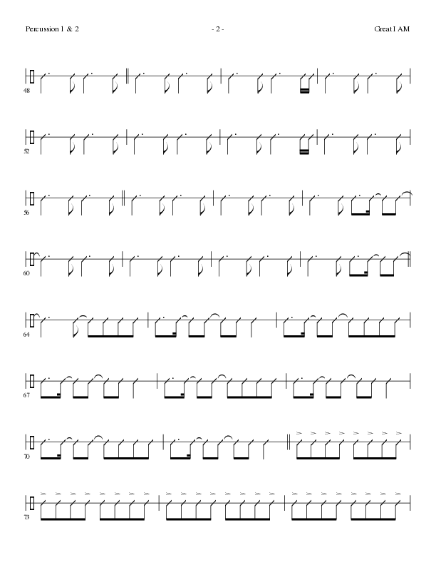 Great I Am (Choral Anthem SATB) Percussion (Lillenas Choral / Arr. David Clydesdale)