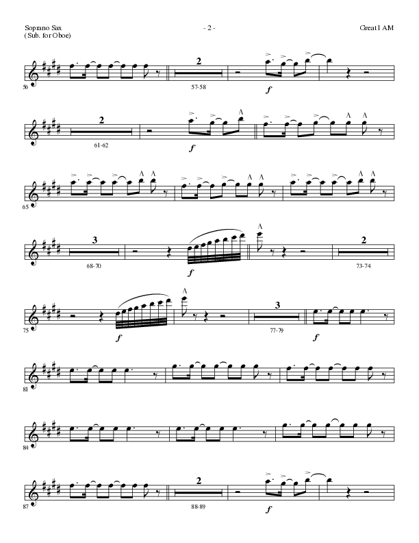 Great I Am (Choral Anthem SATB) Soprano Sax (Lillenas Choral / Arr. David Clydesdale)