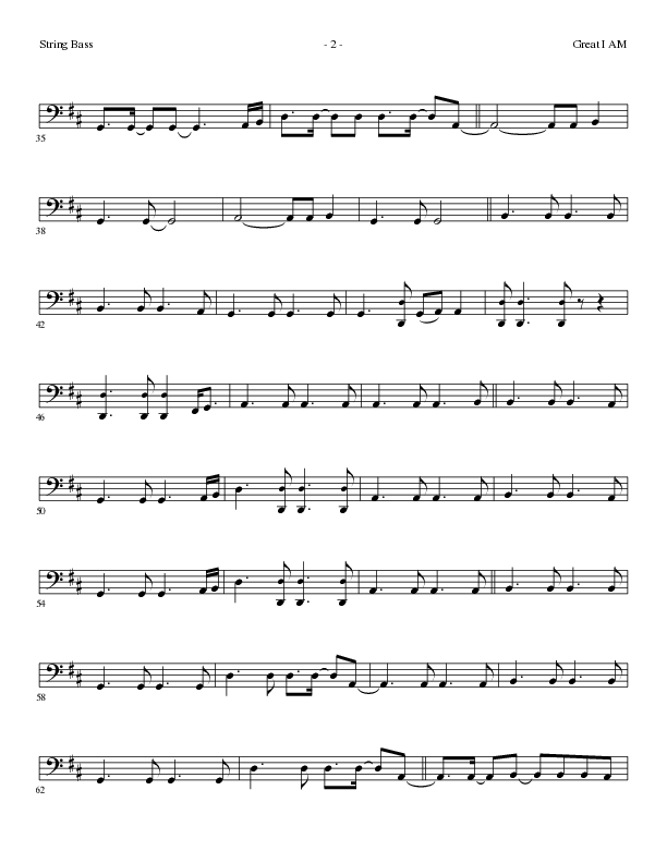 Great I Am (Choral Anthem SATB) String Bass (Lillenas Choral / Arr. David Clydesdale)