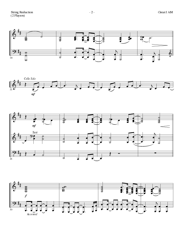 Great I Am (Choral Anthem SATB) String Reduction (Lillenas Choral / Arr. David Clydesdale)