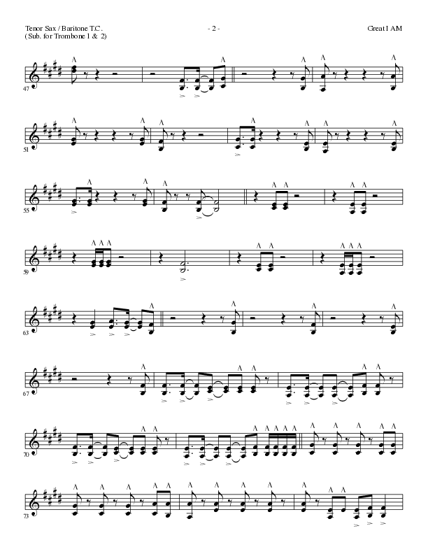 Great I Am (Choral Anthem SATB) Tenor Sax/Baritone T.C. (Lillenas Choral / Arr. David Clydesdale)