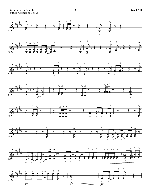 Great I Am (Choral Anthem SATB) Tenor Sax/Baritone T.C. (Lillenas Choral / Arr. David Clydesdale)