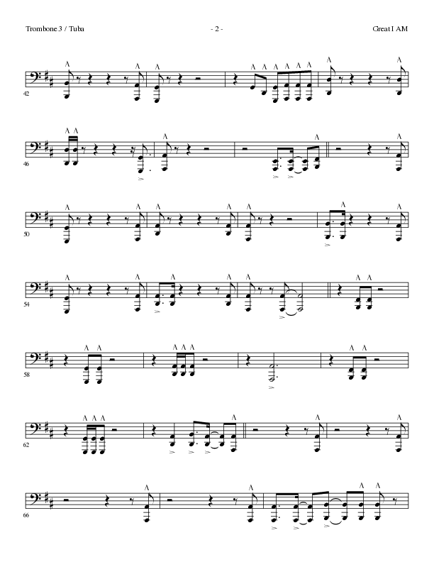 Great I Am (Choral Anthem SATB) Trombone 3/Tuba (Lillenas Choral / Arr. David Clydesdale)