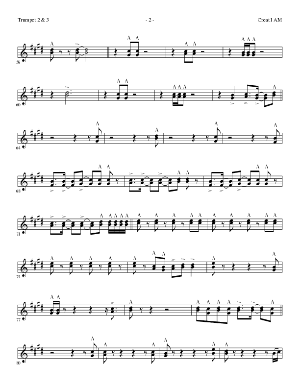 Great I Am (Choral Anthem SATB) Trumpet 2/3 (Lillenas Choral / Arr. David Clydesdale)