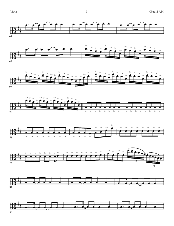 Great I Am (Choral Anthem SATB) Viola (Lillenas Choral / Arr. David Clydesdale)