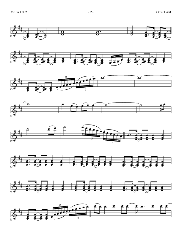 Great I Am (Choral Anthem SATB) Violin 1/2 (Lillenas Choral / Arr. David Clydesdale)