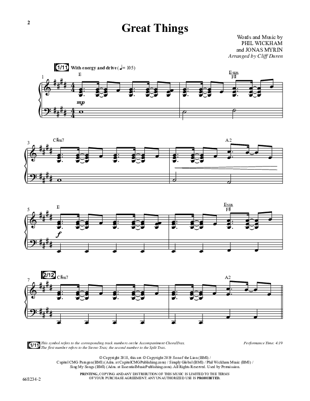 Great Things (Choral Anthem SATB) Anthem (SATB/Piano) (Word Music Choral / Arr. Cliff Duren)